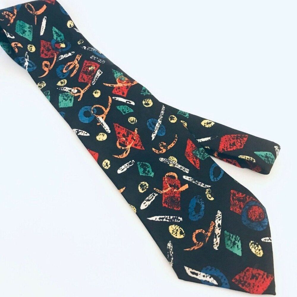 #1646 VTG JORDACHE PENCIL PRINT NECKTIE 58 IN X 3.5 IN